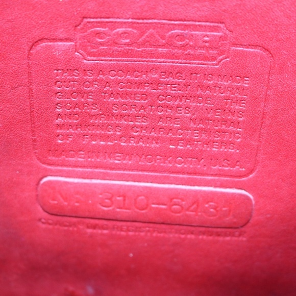 Vintage COACH Bonnie Cashin 1970’s LEATHER Red Leather Slim Satchel Bag Purse - Picture 7 of 7